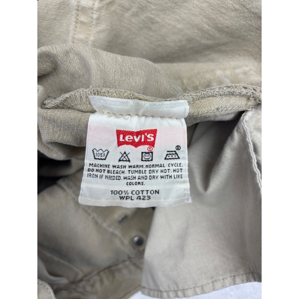 Levis‎ 501 Original Fit Jeans Mens 44x32 Tan Khaki Chino Pants Split Y2K Hem - Picture 5 of 12